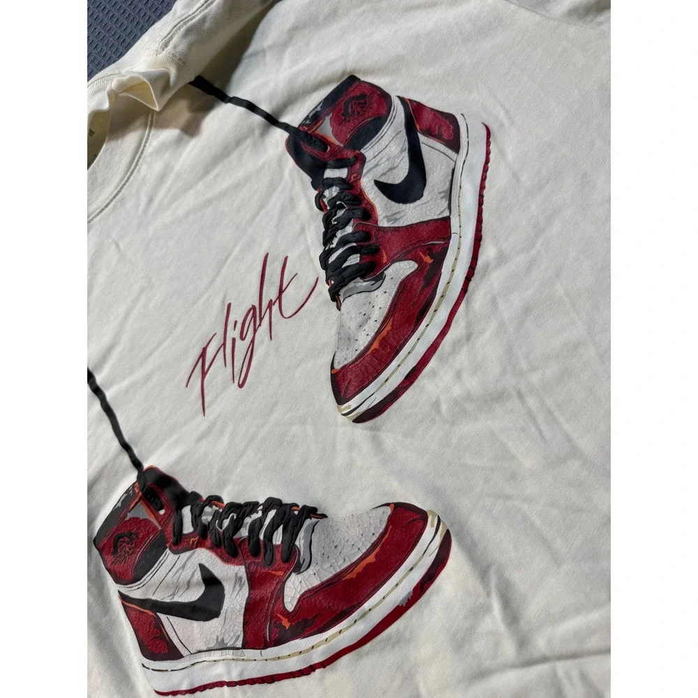 Jordan Flight Graphic T-Shirt Mens Large Cream